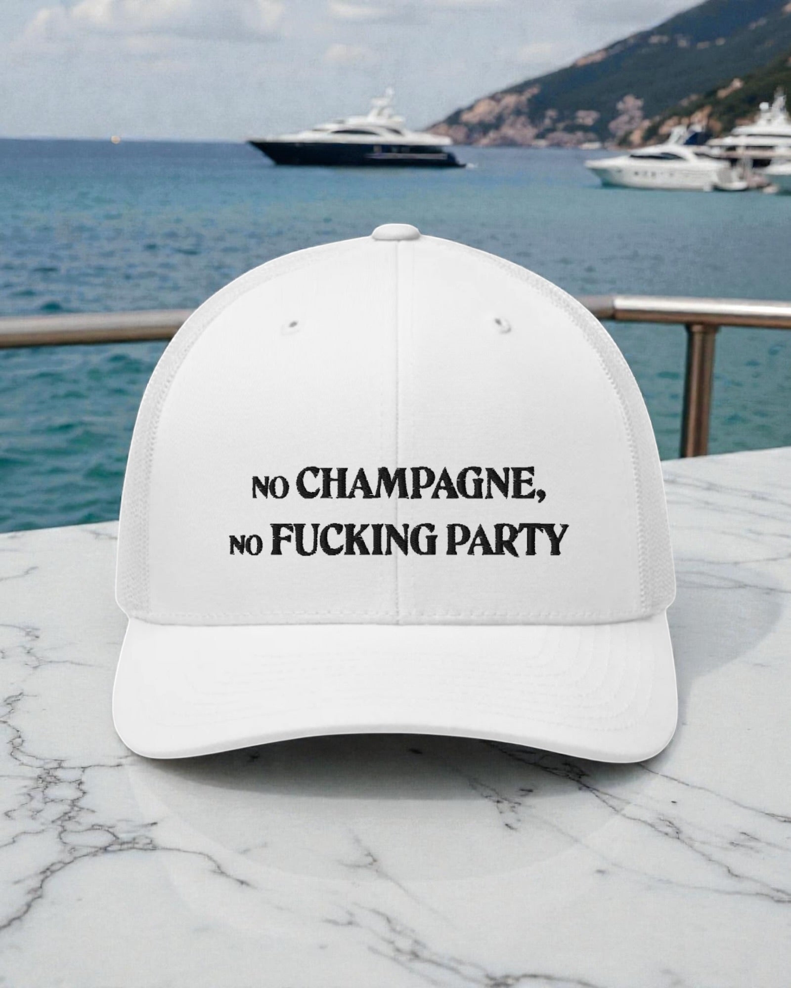 Casquette Premium Trucker Brodée - CHAMPAGNE