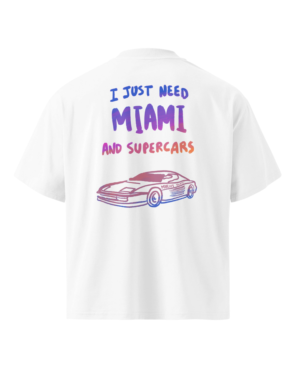 T-shirt Premium - MIAMI AND SUPERCARS - Oversize