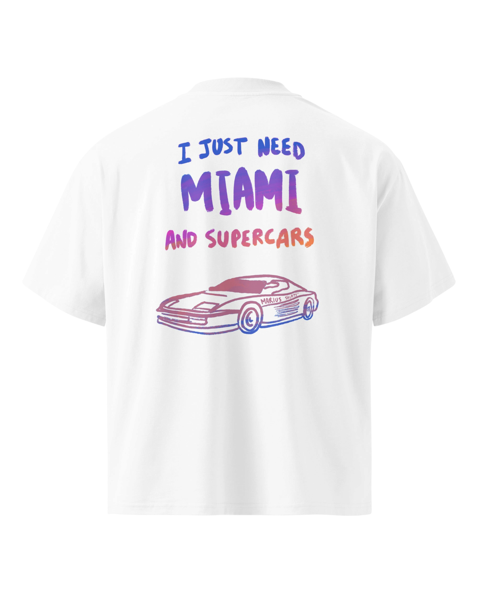 T-shirt Premium - MIAMI AND SUPERCARS - Oversize
